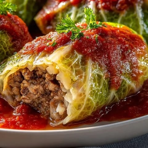 Domowe gołąbki, tradycyjne polskie danie, przygotowane z miłością - doskonałe na obiad.
