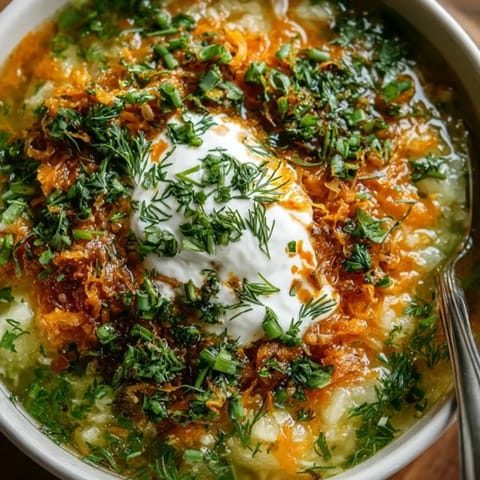 Homemade Quick Cucumber Soup: tangy pickled cucumbers, potatoes, and dill in a rich broth.