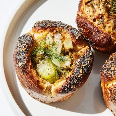 Bialy pikle pretzel muffiny