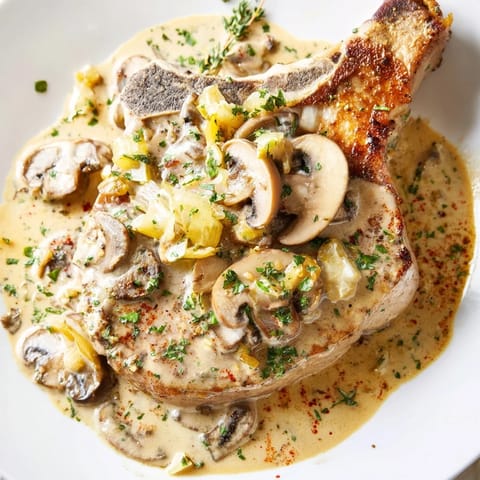 Soczyste schabowe z grzybami