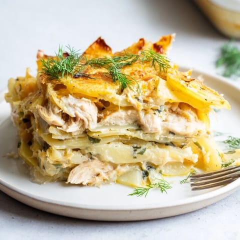 Kurczak koper zapiekanka ziemniaczana