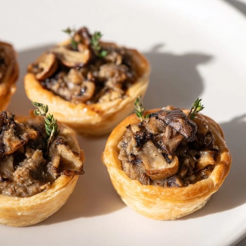 Grzybowe kasztanowe tartaletki z tymiankiem