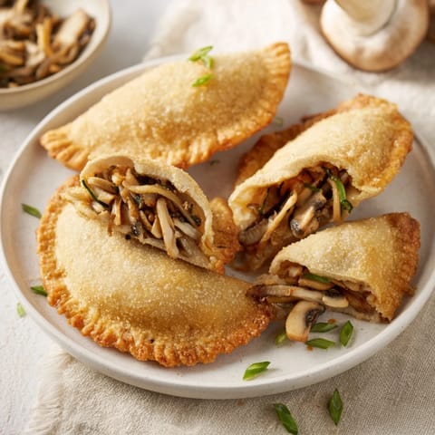 Close-up of crispy Air Fryer Polish Sauerkraut Pastry, showcasing the savory filling inside.
