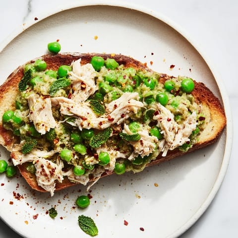 Smashed Pea Chicken Toast