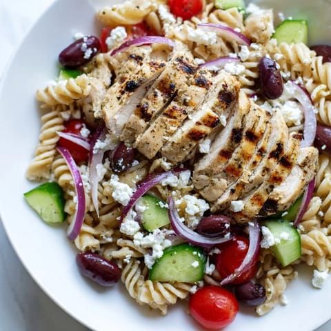 Grecka kurczak pasta miska