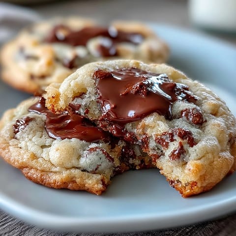 Golden-brown Yogurt Chocolate Chip Cookies cooling on a wire rack, their soft texture and gooey chocolate chips glistening in the warm light.