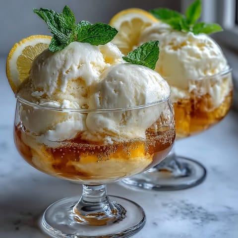 Oświetlony koktajl limonkowy z kremowym sorbetem i napojem gazowanym z limonki, idealny na lato.