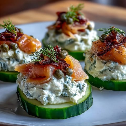 Cucumber Bites Cream Cheese Salmon