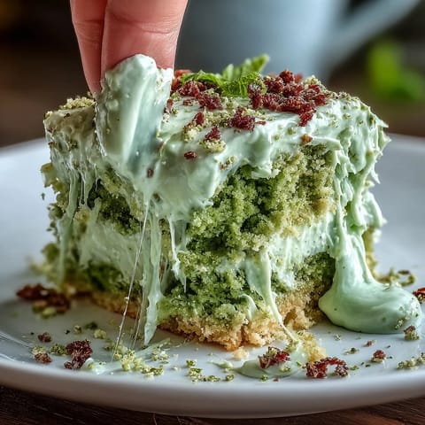 Wesołe, małe ciastko matche z delikatnym waniliowym kremem, idealne na świętowanie w weekend.  