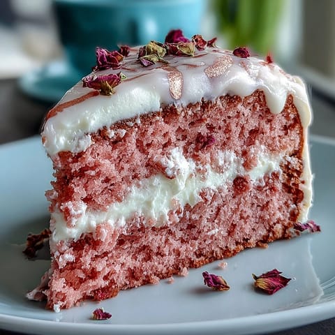 Bridal Shower Rosé Velvet Cake with Gold Drip, decorated with edible gold drip and cream cheese frosting, perfect for elegant celebrations.