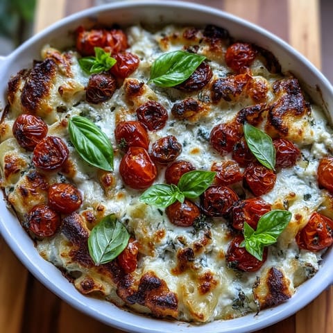 Baked Boursin Pasta: creamy, garlicky cheese melts into roasted cherry tomatoes.