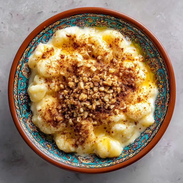 Kluski leniwe - twaróg i ziemniaki z masłem i cynamonem.