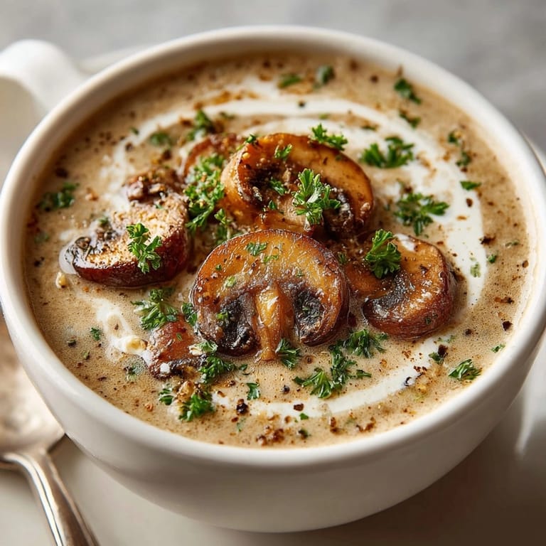 Przygotuj szybko domową Rapid Mushroom Soup, kremową i aromatyczną - idealna na obiad.