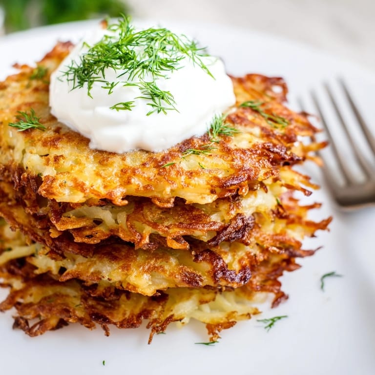 Widok apetycznych placków ziemniaczanych, polskiej klasyki idealnej na obiad lub kolację.