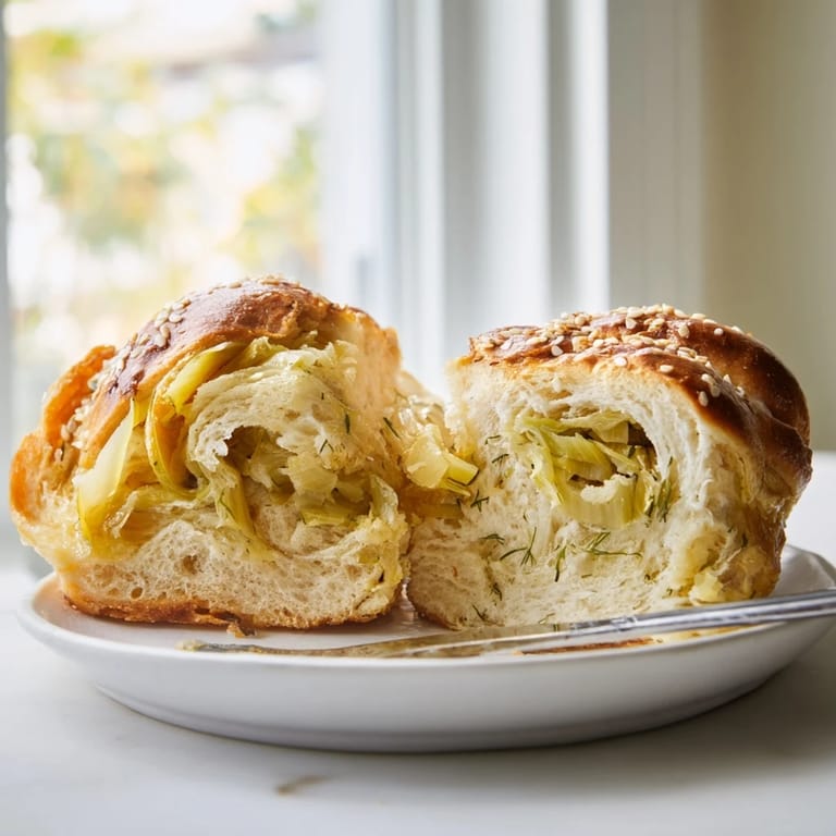Soft and sweet dill pickle buns, perfect for snacks or savory pairings.  