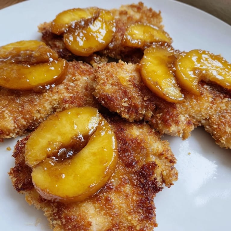 Perfectly fried Schab Smażony Rococo Złoto, served with sweet caramelized apples, a true culinary delight.