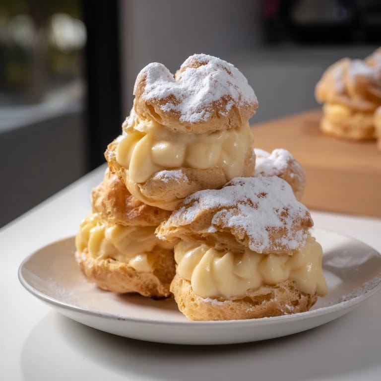Enjoy a slice of homemade Karpatka: classic Polish dessert with light choux pastry and creamy vanilla.