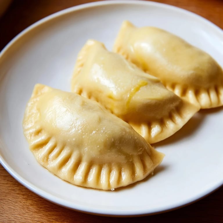 Steaming plate of homemade sweet pierogi, a comforting Eastern European dessert served warm.