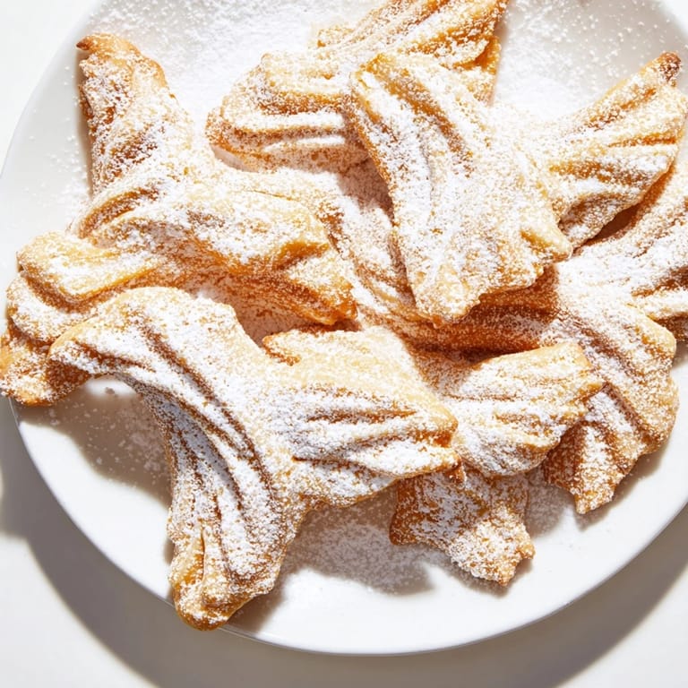 Freshly fried 5-Minute Angel Wing Cookies: delicate, airy Polish pastries, perfect for serving.