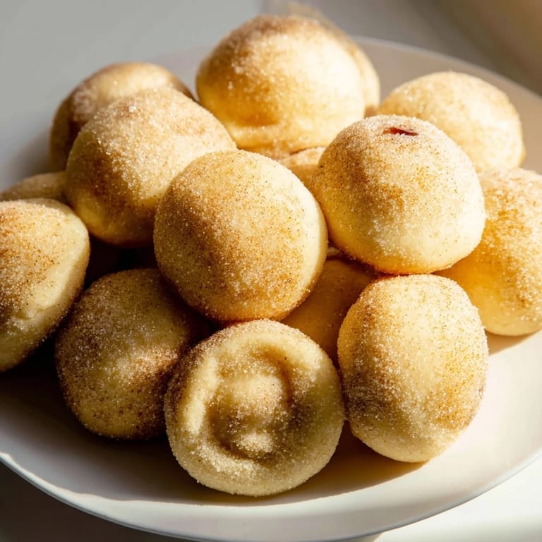 Sweet, sugared Budget Paczki Mini Bites—light, fluffy Polish donuts, perfect for a budget-friendly dessert.
