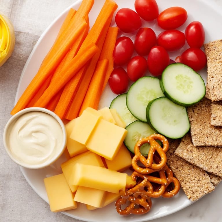 Kusząca taca Fox & Friends prezentuje różnorodne smakowite i słodkie przekąski dla całej rodziny.