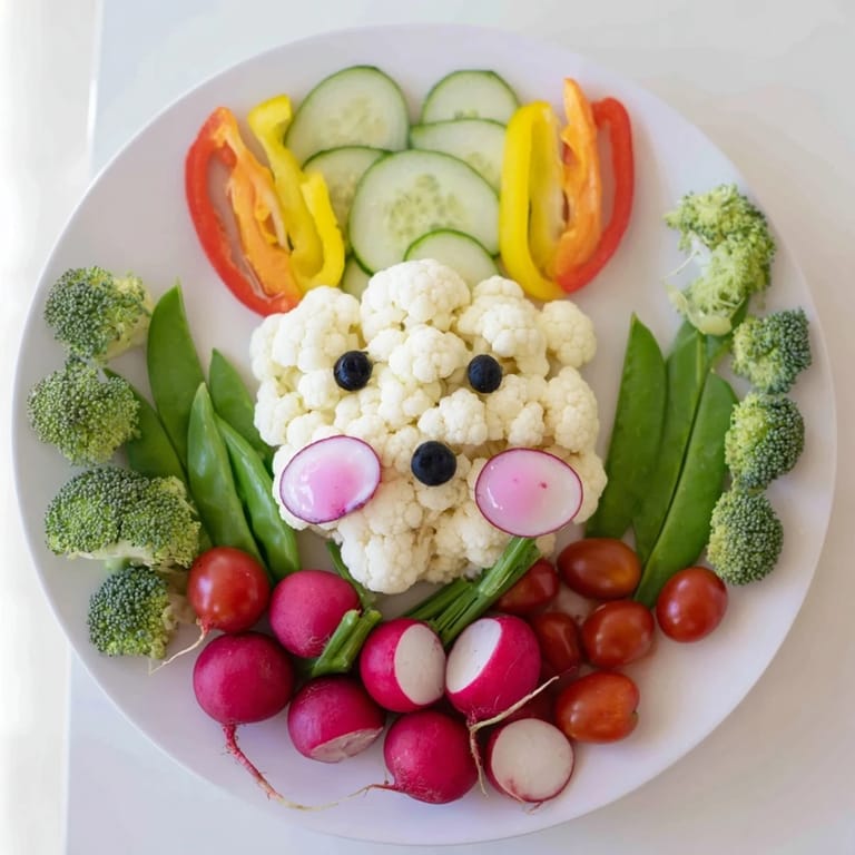 This beautiful Bunny Meadow Veggie Board is overflowing with vibrant, healthy snacks for any gathering.