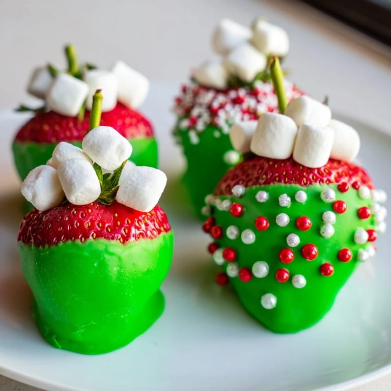 Festive elf hat chocolate dipped strawberries, a delicious treat perfect for sharing and gifting.