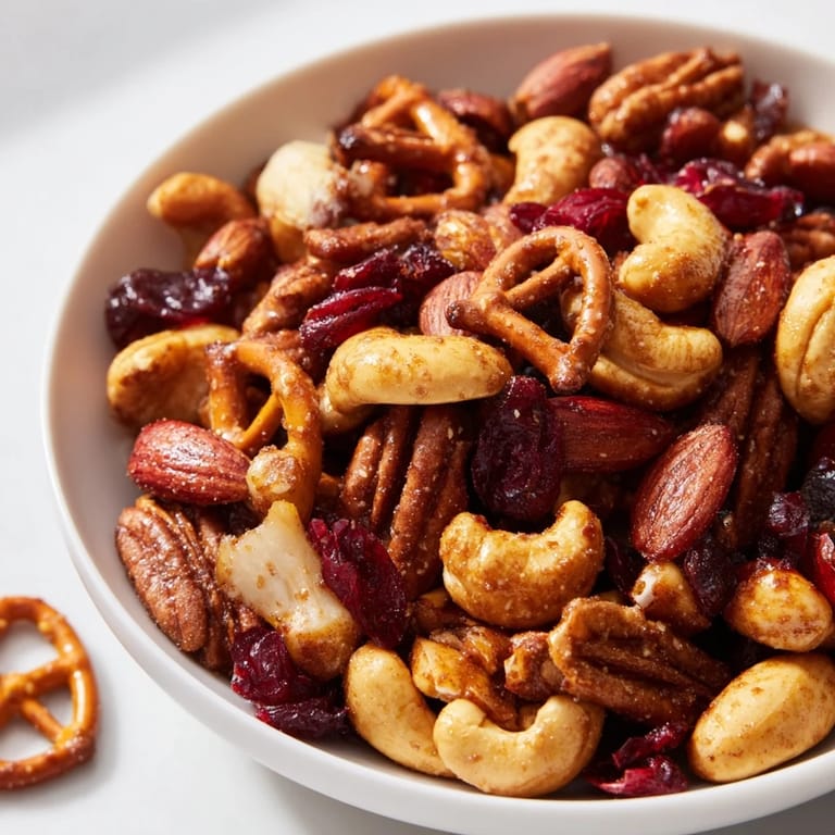 A festive Sweet and Salty Holiday Nut Bowl: a delicious mix for holiday snacking.
