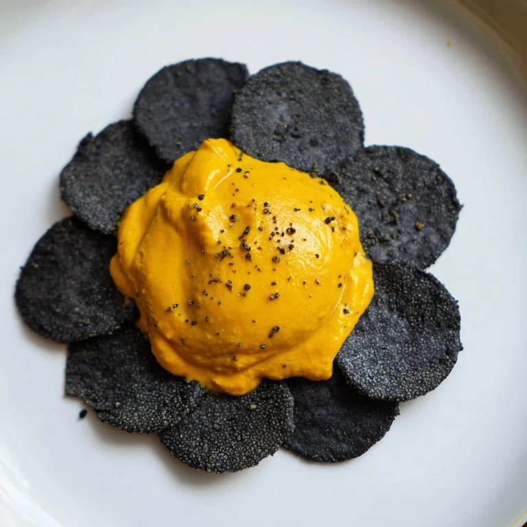 Idealne do serwowania: "The Midnight Sun" w postaci krakersów i złocistego dipu, niczym idealna przekąska.