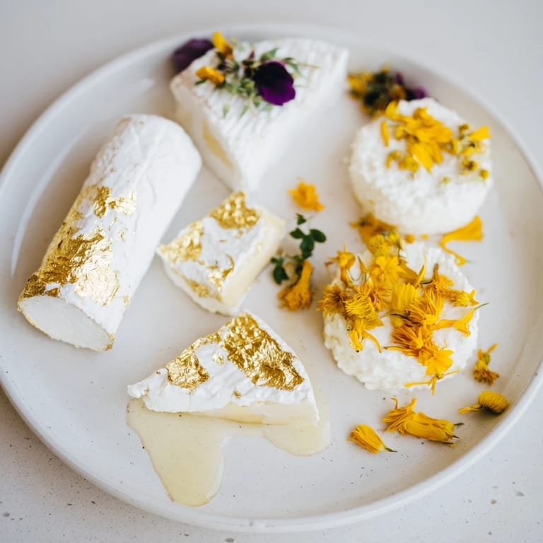 Beautiful The Gilded Lily cheese board, a vegetarian appetizer ready in minutes, garnished lavishly.