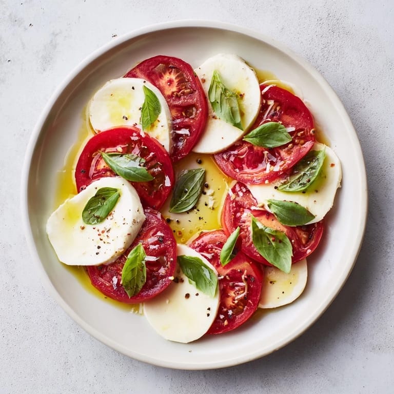 Soczyste pomidory i kremowa mozzarella w apetycznej aranżacji, idealne Sliced Tomatoes and Mozzarella Rounds na letni obiad.