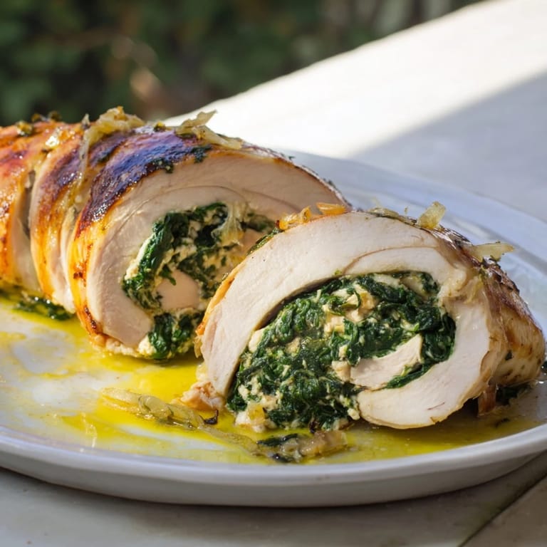 Delicious Spinach Feta Stuffed Chicken: Crispy exteriors revealing a creamy, savory filling from the oven.
