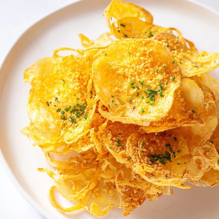A close-up of delicious Crispy Onion Cheese Chips, showing crispy onions and bubbly cheese ready to enjoy.