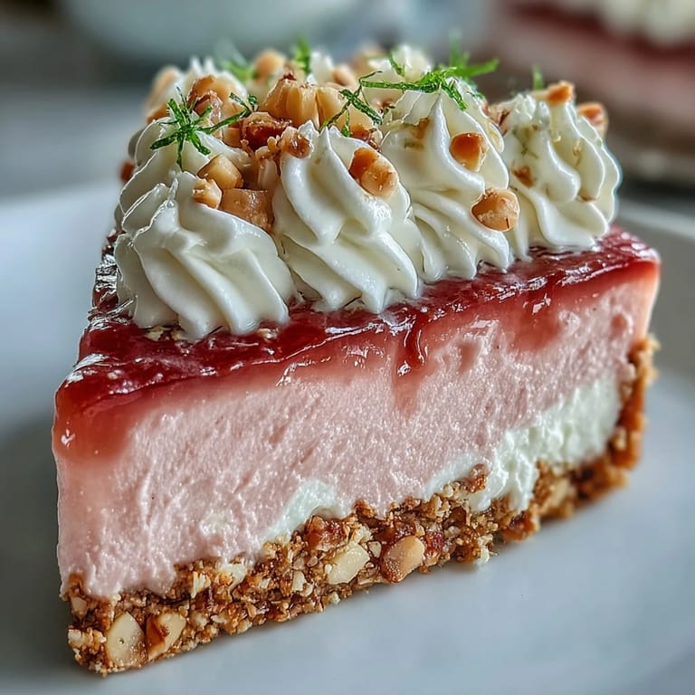 Macadamia nut crust cradles vibrant guava filling under billowy whipped cream in this Guava Cloud Pie, ideal for warm-weather entertaining and potlucks.