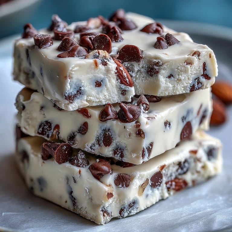 Kremowa, białkowa kawałka jogurtu greckiego z serem wiejskim, inspirowana ciastem na ciasteczka, z chrupkami czekolady.  