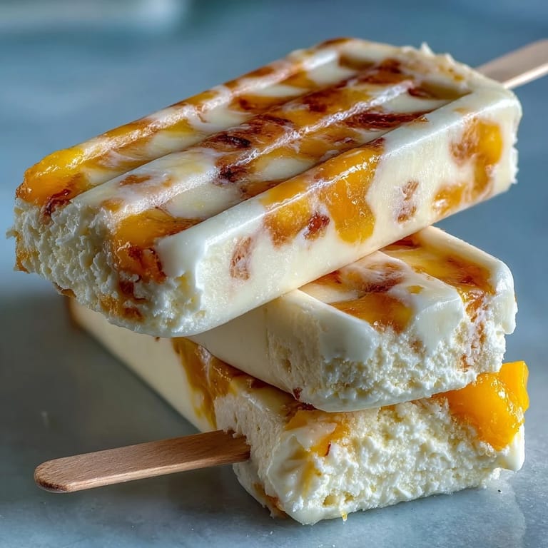2. Luscious mango and tangy yogurt blend into marbled freezer pops, offering a cool, fruity dessert treat.