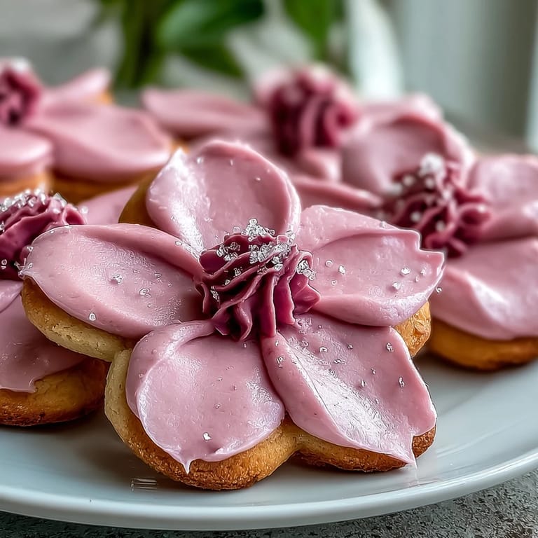 Delicate flower-shaped cookies decorated with soft pastel royal icing, ideal for celebrating new beginnings.