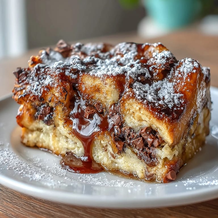 Dekadencka bułka rohlíková z czekoladą, pieczona do złotistości, serwowana z pudrem cukru.