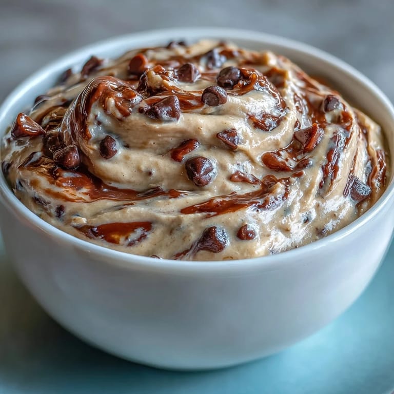 Zbilansowany i białkowaty dip z serka wiejskiego z czekoladowymi kulkami, podawany z sezonowymi owocami.  