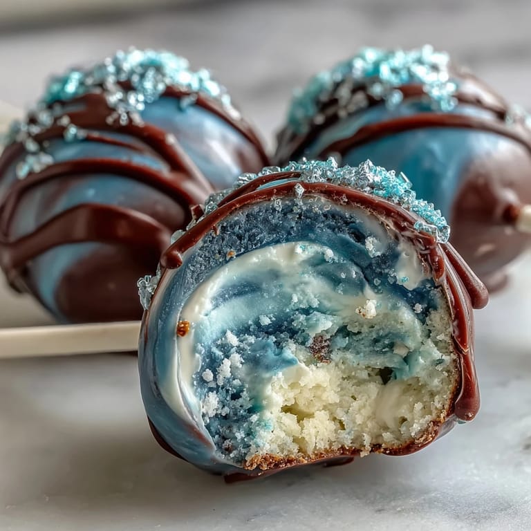 Dreamy cake pops inspired by Pisces zodiac, featuring galaxy swirls and sparkling edible glitter for a whimsical treat.