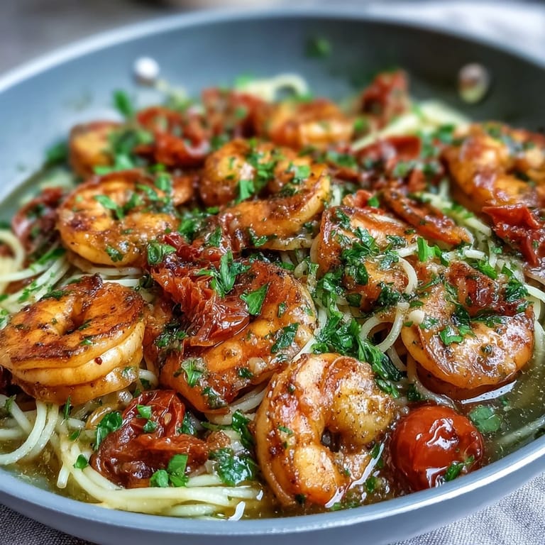 2. Juicy shrimp, tender angel hair, and vibrant spring vegetables in a fragrant garlic-lemon broth, topped with Parmesan and green onions.  