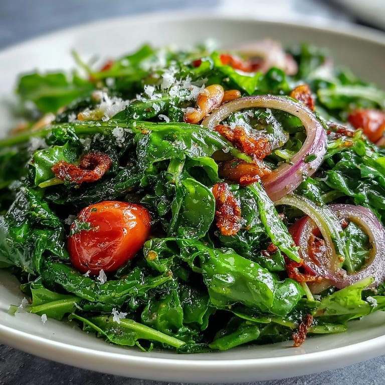 Refreshing dandelion greens salad featuring lemon vinaigrette, crunchy pine nuts, and Parmesan, perfect as a light vegetarian starter.