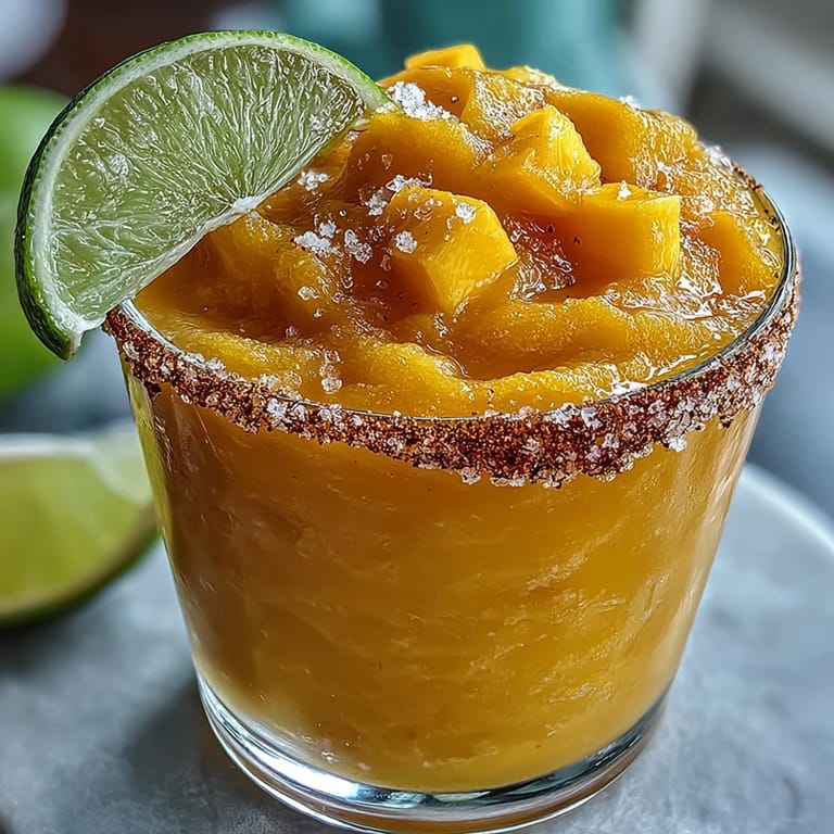 Oświeżający, bezalkoholowy koktajl margaryny z mango, cytryną i nutą ostrości, idealny na gorące letnie dni.