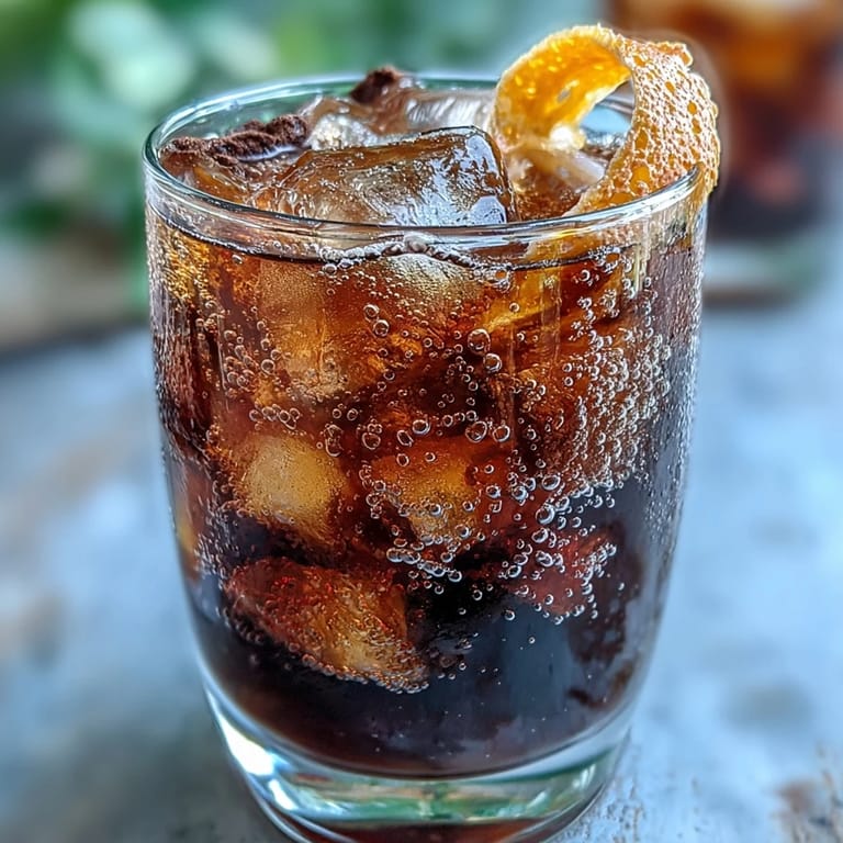 Kremowa zimna kawa tonic z pianką tonicu i aromatyczną pomarańczową skórką.