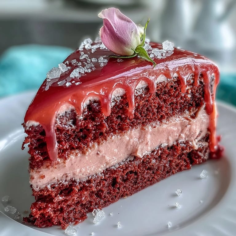 Elegant Bridal Shower Rosé Velvet Cake with Gold Drip, featuring delicate pink layers and a luxurious metallic finish perfect for celebrations.