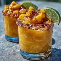 Pyszny, kremowy koktajl z mrożonej mango, świeżo wyciśniętygo soku z limonki i lodu, podany z solą na brzegu kielicha.