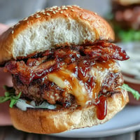 Mini burgery z grillowanym boczkiem, serem i świeżymi dodatkami, Idealne na Dzień Ojca.